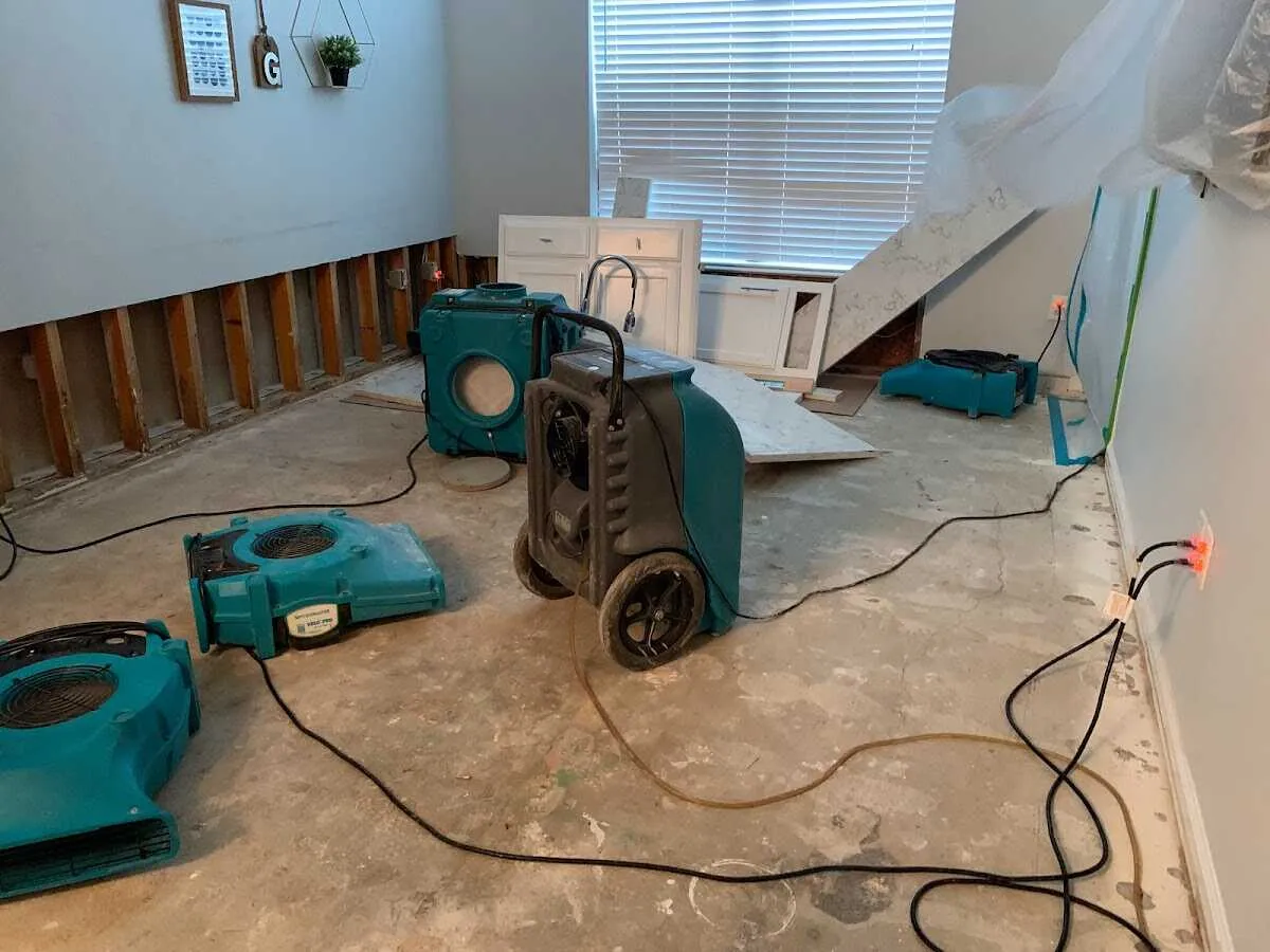 Dehumidifier in flood-cut room for Water Extraction & Removal in Topsfield